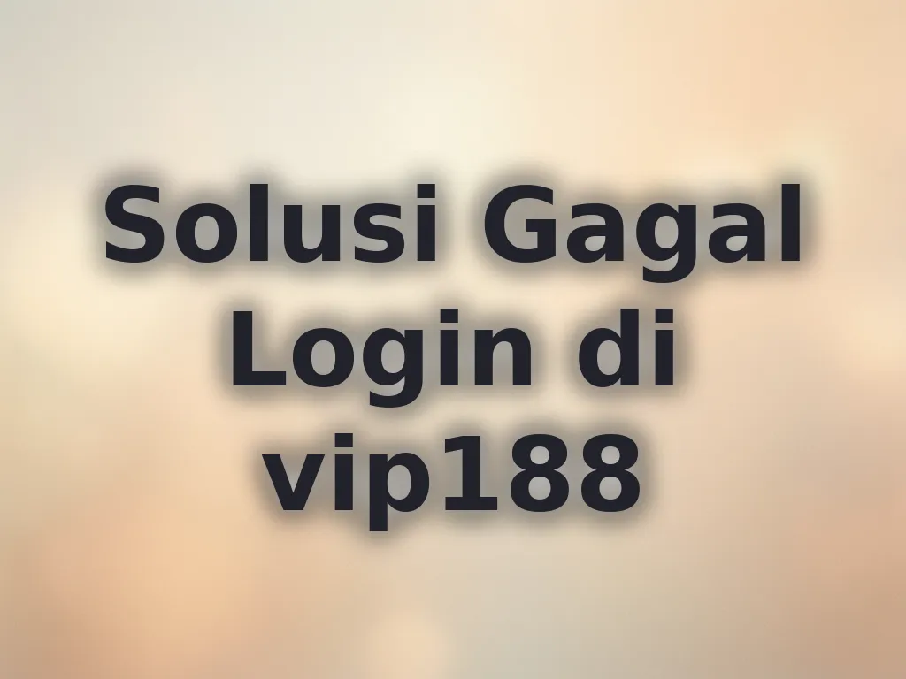 Solusi Gagal Login di vip188
